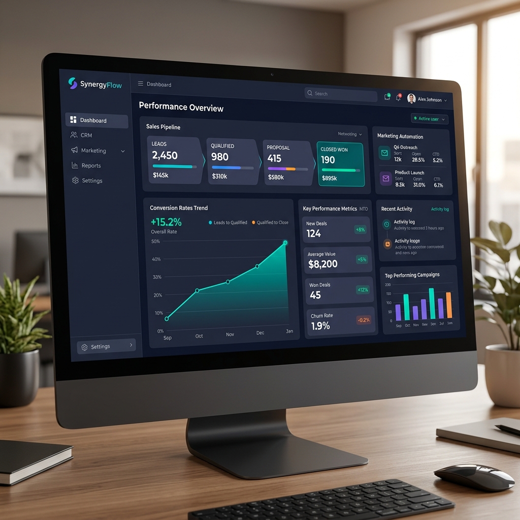 Dashboard CRM y marketing automation